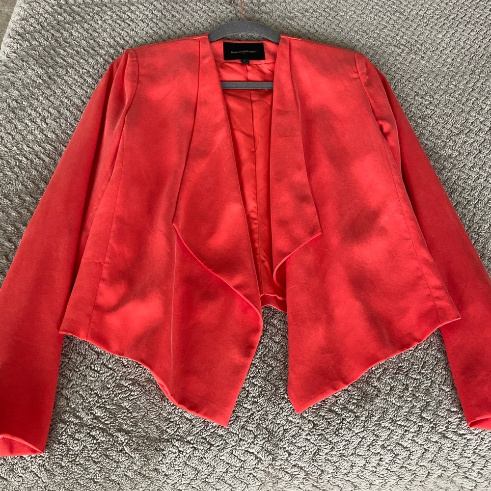 NEW Banana Republic Coral Drape Front Blazer - Picture 4 of 4